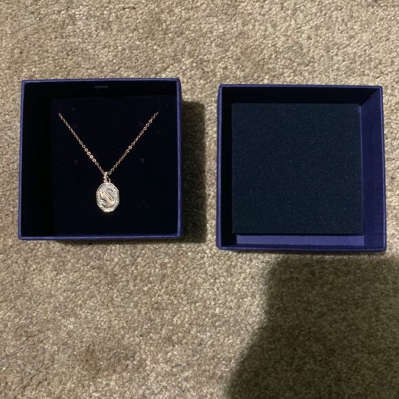 Swarovski Swan Signum Pendant Necklace - Rose Gold Tone Plated (New) - Picture 5 of 9